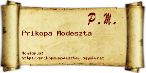 Prikopa Modeszta névjegykártya